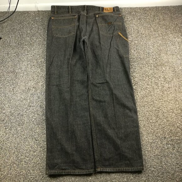 Vintage Polo Jeans Co Ralph Lauren Jeans Carpenter Baggy Black Mens 42x34 - Picture 1 of 8